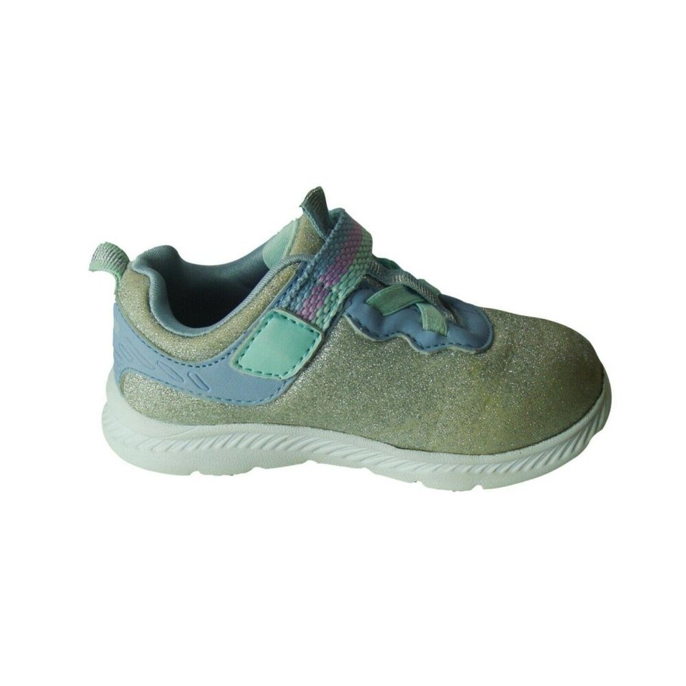 Skechers Girls Glitter Sneakers Size 7.5 Silver & Blue Hook & Loop Closure - Picture 6 of 7